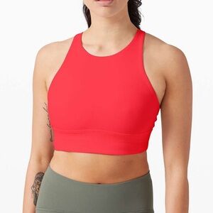 Lululemon Energy Bra High Neck Long Line in Carnation Red